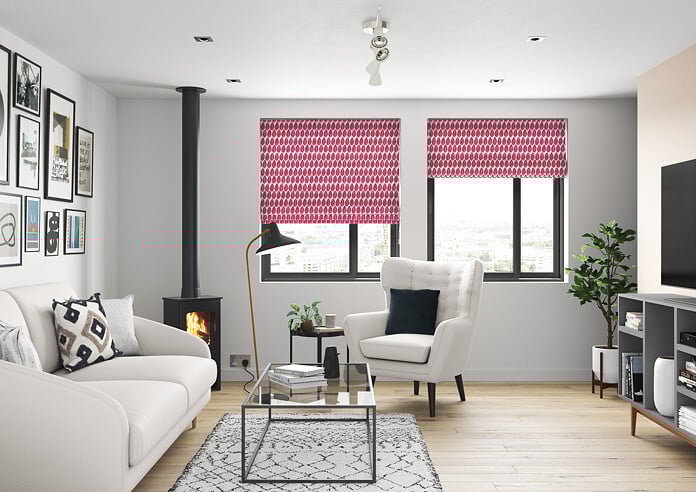 Lazza, Cerise - Twist&Fit Roman Blind - Image 5